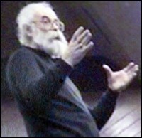 A handout photo released during a news conference in Belgrade shows Radovan Karadzic.