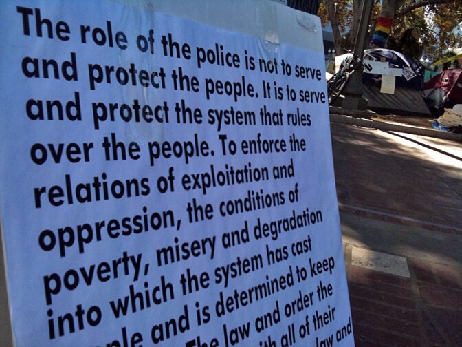 Police notice at Occupy L.A.