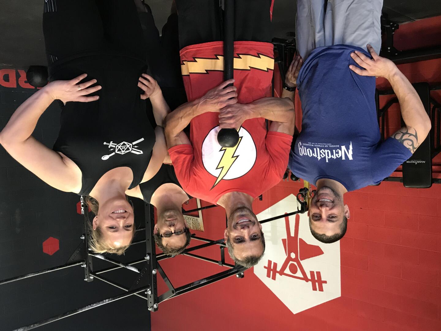 Host A Martinez with Andrew Deutch, David Nett and Christy Black of Nerdstrong Gym in North Hollywood.  