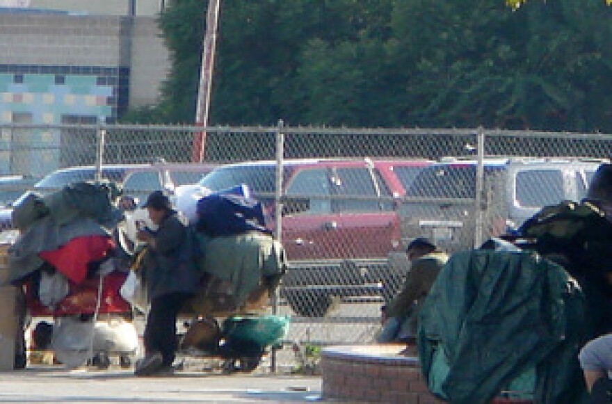 A homeless man in Los Angeles, Calif. 