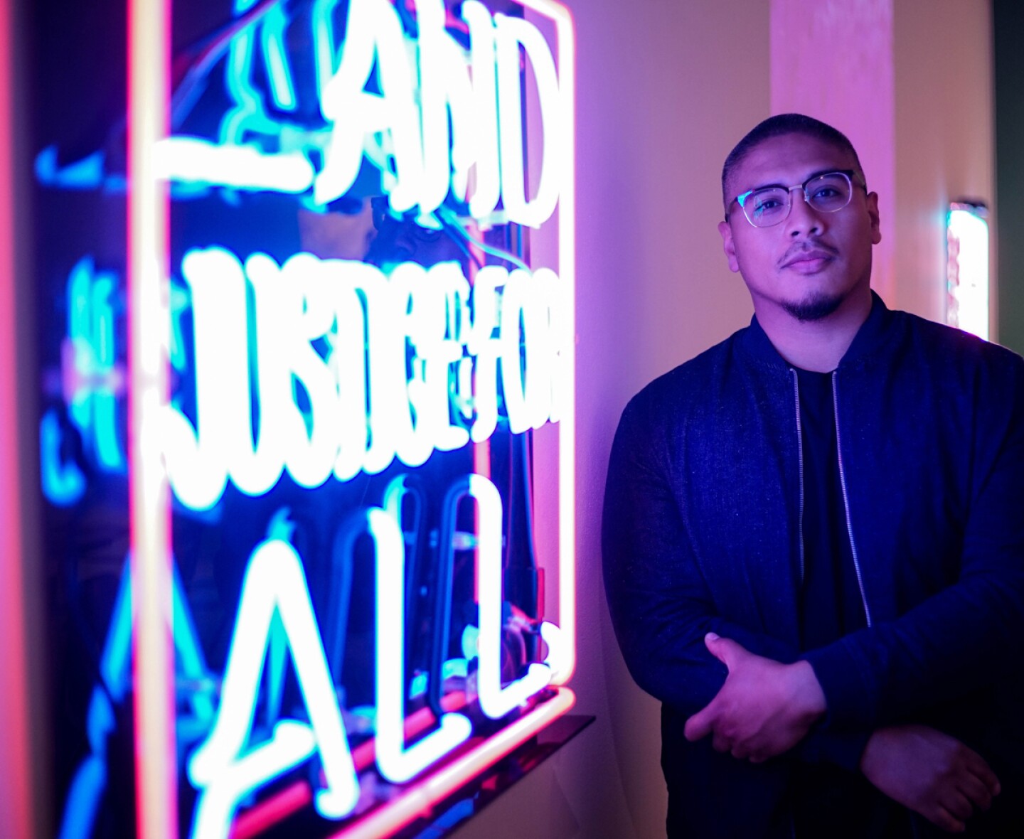 image of Patrick Martinez by neon sculpture
