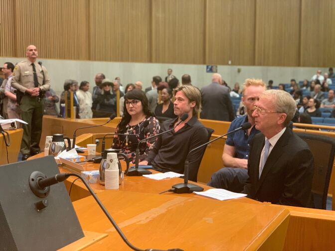 Actors Brad Pitt and Diane Keaton turned up at the L.A. County Board of Supervisors meeting to speak in public comment in support of LACMA's new building design. 
