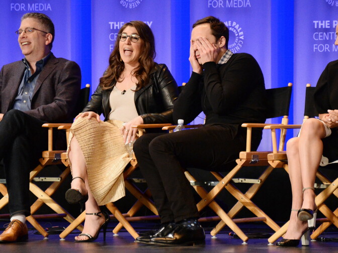(L-R) Executive producer Bill Prady, actors Mayim Bialik, Jim Parsons, and Kaley Cuoco attend The Paley Center For Media's 33rd Annual PaleyFest Los Angeles "The Big Bang Theory" at Dolby Theatre on March 16, 2016 in Hollywood.