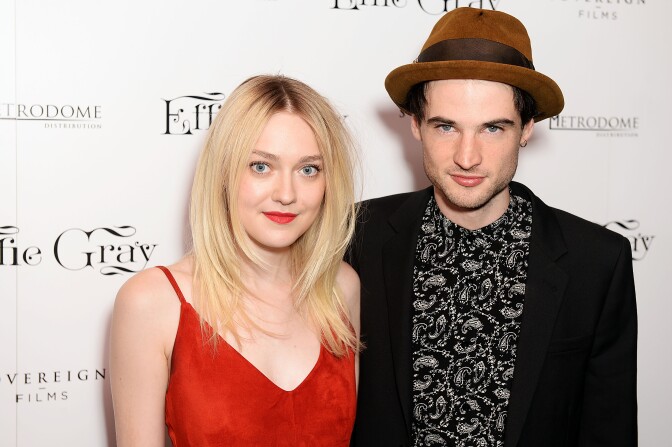 LONDON, ENGLAND - OCTOBER 05:  Dakota Fanning and Tom Sturridge attend the World Premiere of "Effie Gray" at The Curzon Mayfair on October 5, 2014 in London, England.  (Photo by Dave Hogan/Getty Images)