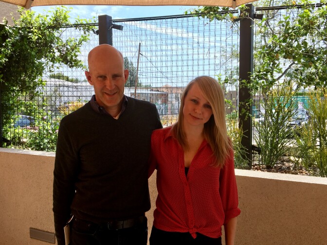 John Horn and "Casting JonBenet" director Kitty Green.