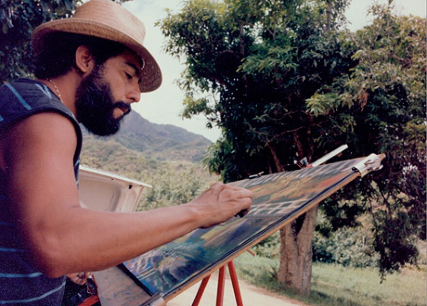 Color photograph of Carlos Almaraz, mid 1980s.