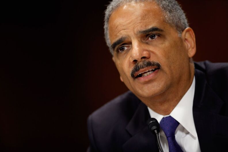 U.S. Attorney General Eric Holder answers questions while testifying before the Senate Judiciary Committee on Capitol Hill June 12, 2012 in Washington, DC. Holder faced questions from senators about the ongoing Operation Fast and Furious investigation.