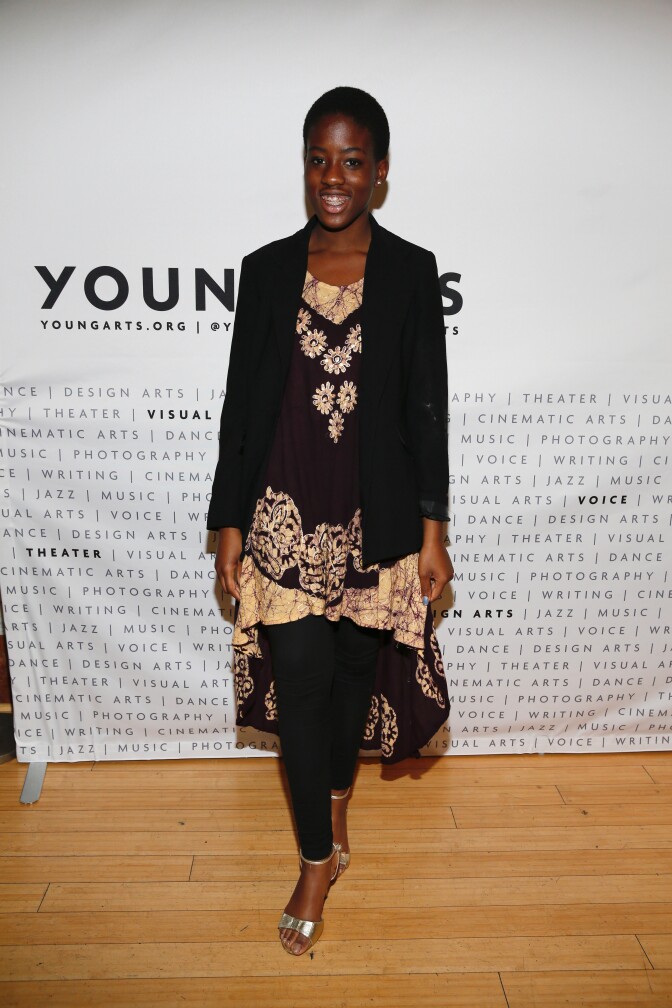 Gabrielle Gorman poses for a photo before a screening of her film "Dear America" during her week at YoungArts LA.