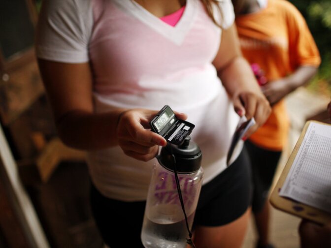 Wellspring students wear pedometers and are required to take a minimum of 10,000 steps each day.