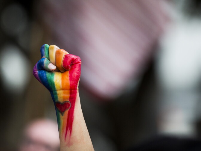 Thousands attend a vigil on Monday, June 13, 2016 at Los Angeles City Hall memorializing those who died in Sunday's attack in Orlando.