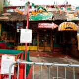 A closed restaurant in West Hollywood during the Covid 19 crisis as California is under orders to stay home, March 31, 2020. (Photo by VALERIE MACON / AFP) (Photo by VALERIE MACON/AFP via Getty Images)