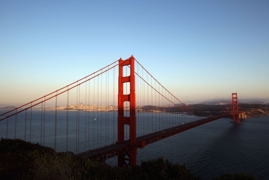 A view of the Golden Gate Brdige from the Marin Headlands on May 27, 2012 in San Francisco, California.  