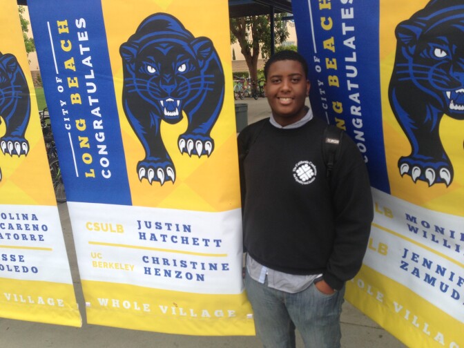 Long Beach high school student Justin Hatchett is one of 16 African American students who are the first to graduate with the help of a four-year tutoring and college-readiness program.