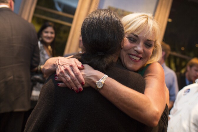 Supporters attend a party for Los Angeles County Supervisor District 5 candidate Kathryn Barger at Sorriso in Pasadena on Tuesday night, June 7, 2016 during the California primary election.