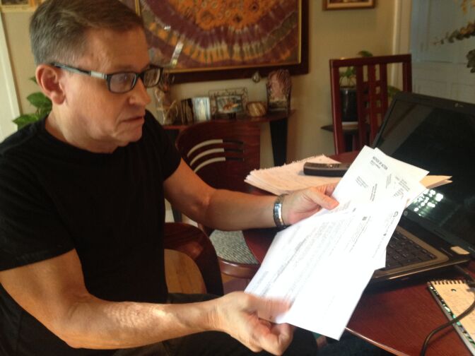 Steve Heyman, a West Hollywood health insurance broker gets notices from Covered California and from Medi-Cal that he's been enrolled in the state-federal government program. The notice was based on a clerical error that he spent weeks working to clear up. 