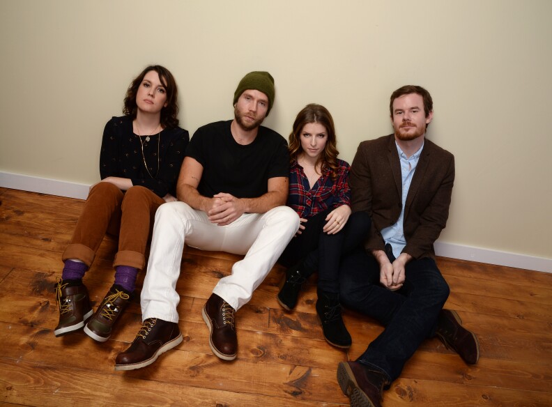 (L-R) Actors Melanie Lynskey, Mark Webber, Anna Kendrick, and director Joe Swanberg pose for a portrait during the 2014 Sundance Film Festival at the Getty Images Portrait Studio at the Village At The Lift on January 18, 2014 in Park City, Utah.   