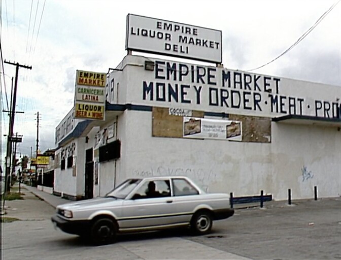 Empire Liquor in South L.A., 1991. Teenager Latasha Harlins was killed by store owner Soon Ja Du. The store never reopened after Harlins' death.