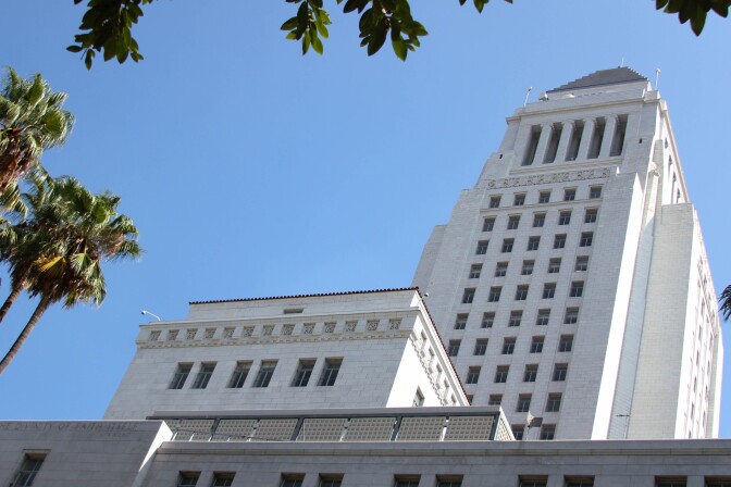 City Hall in Downtown Los Angeles on August 17, 2017.