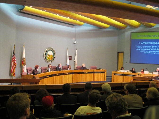 The Anaheim City Council on Tuesday voted to approve a bond plan to open the door for the NBA's Sacramento Kings to move to Anaheim's Honda Center.
