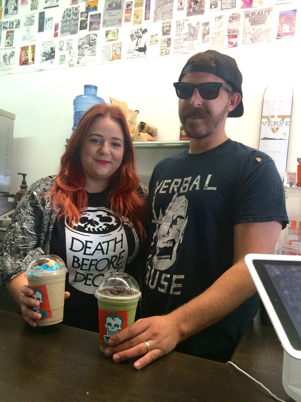 Jade and Rusty Valore, owners of Rad Coffee in Upland.