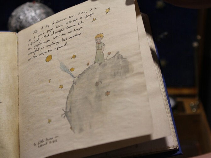 This is an artist's interpretation of the original manuscript of "The Little Prince"