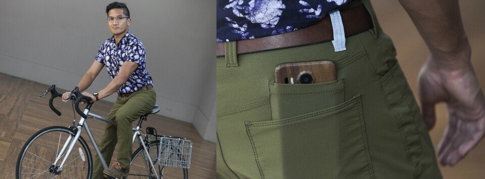 Leo Duran wears biking pants made by Swrve.