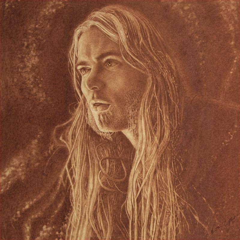 Portrait by Vincent Castiglia of Gregg Allman, to be included in album artwork of "Southern Blood" 