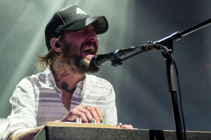 Band of Horses perform on the first day of the Lowlands festival in Biddinghuizen, the Netherlands, on August 16, 2013.