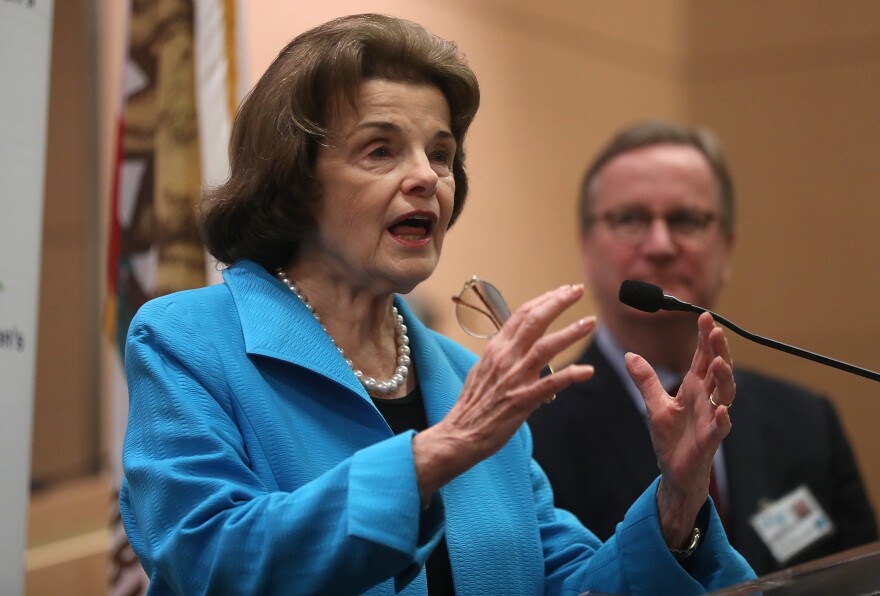 U.S. Senator Dianne Feinstein speaks during a press conference at UCSF Benioff Children's Hospital in San Francisco on July 7, 2017.