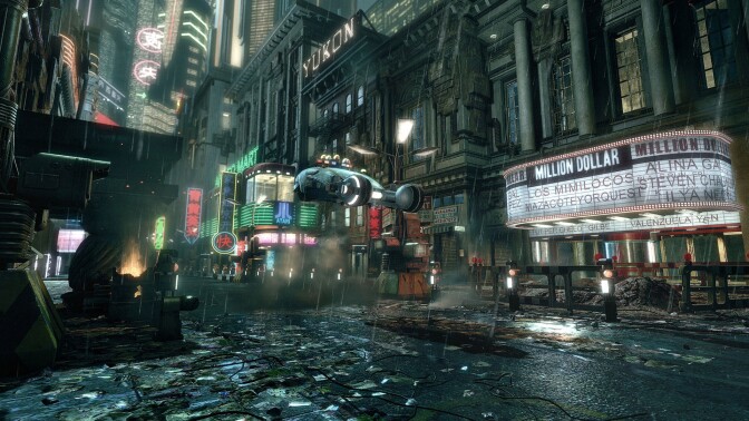 Still from the 1982 sci-fi classic Blade Runner. The film featured the famed Million Dollar Theatre in many scenes ... 