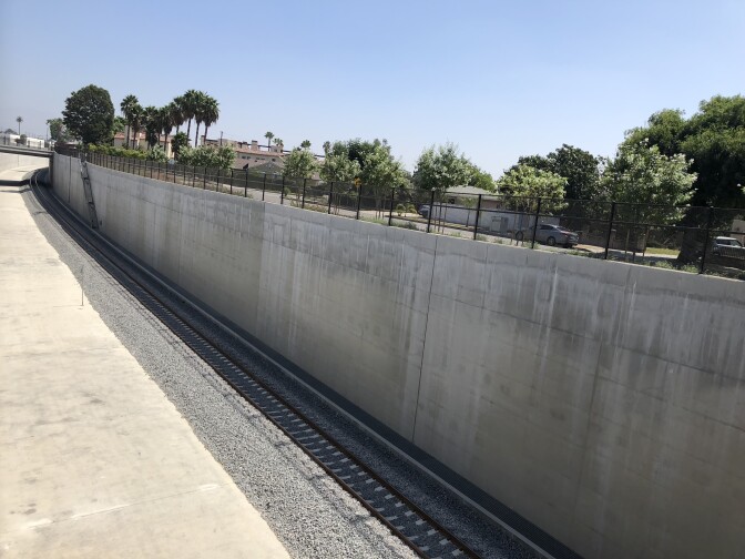 The trench is 30 feet deep and runs 1.4 miles through San Gabriel.