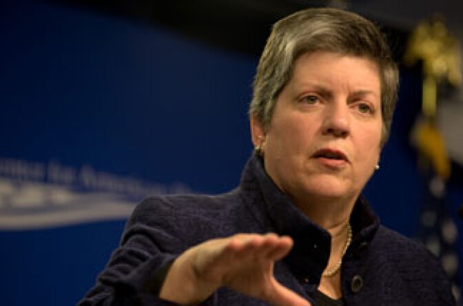 US Homeland Security Secretary Janet Napolitano delivers remarks on immigration policy at the Center For American Progress (CAP) in Washington, DC on November 13, 2009. Napolitano spoke on efforts to reform legislation on the treatment of illegal immigrants.