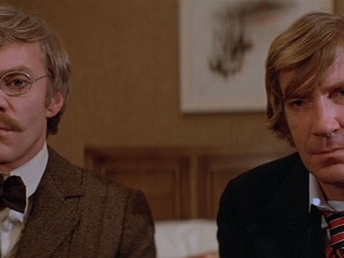 Malcolm McDowell and David Warner in "Time After Time"