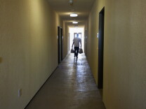 The hallways are mostly quiet at the El Monte Veterans Village housing complex, which has 40 units and is about a year old. Residents are veterans only and come from a history of chronic homelessness.

(Photos by Susanica Tam for KPCC)