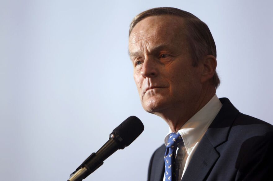 This May 17, 2011 file photo shows U.S. Rep. Todd Akin, R-Mo., announcing his candidacy for U.S. Senate, in Creve Coeur, Mo. Akin said in an interview Sunday, Aug. 19, 2012 with St. Louis television station KTVI that pregnancy from rape is "really rare." Akin, who has said he opposes all abortions, said in the interview if a woman is raped, her body "has ways to shut that whole thing down."