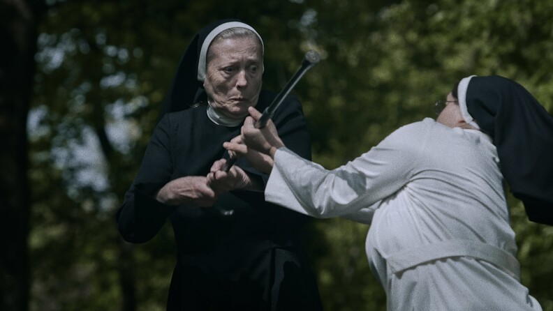 two nuns fighting