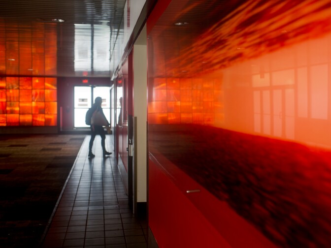 Luciana Abait's Aquarium and Underwater series includes color-altered underwater images of swimming pools.
