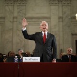 Sen. Jeff Sessions (R-AL) is sworn in before the Senate Judiciary Committee during his confirmation hearing to be the U.S. attorney general January 10, 2017 in Washington, D.C. Sessions was one of the first members of Congress to endorse and support President-elect Donald Trump, who nominated him for attorney general.