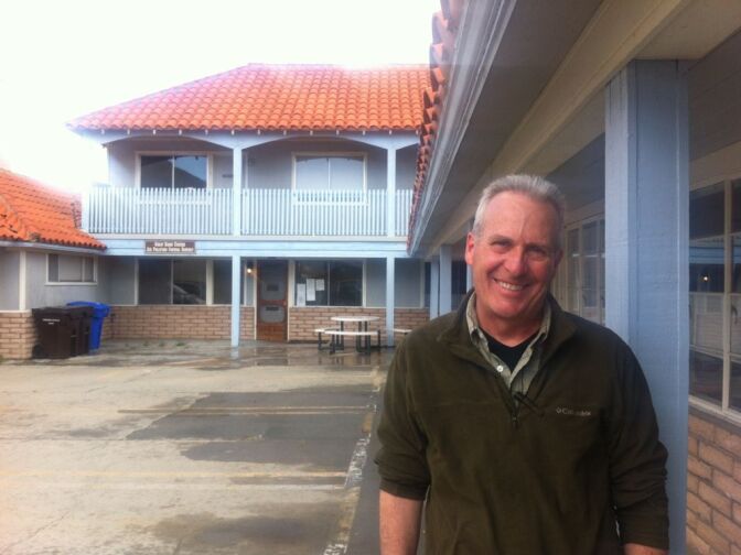 The Great Basin Unified Air Pollution Control District is at home in an old motel. Ted Schade, an Orange County native, now lives in Bishop. He says the LADWP shouldn't go back on its promises. 