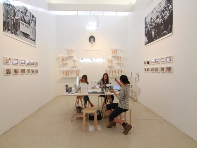 Image from Joey Forsyte's installation "A Band of Voters/Grief Rising."