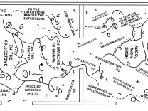 a visual line drawing and text of an art manifesto 