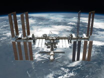 The International Space Station orbiting over Earth.