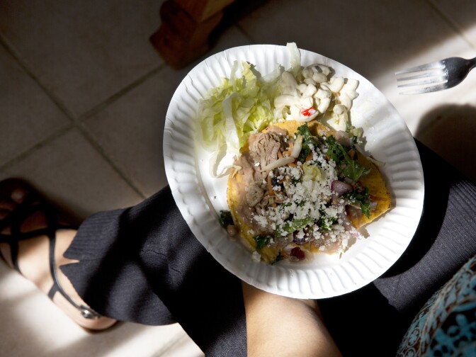 Lunch is served during a discussion on voting in Watts on Feb. 10, 2016.