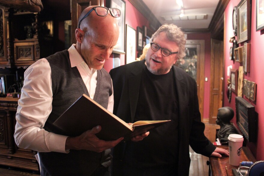 "The Frame" host John Horn with filmmaker Guillermo del Toro in "Bleak House."