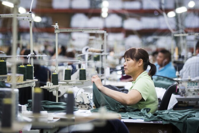 The manufacturing facility for Los Angeles Apparel, the new label started by American Apparel founder Dov Charney, is located in a 120-year-old building in South Los Angeles.