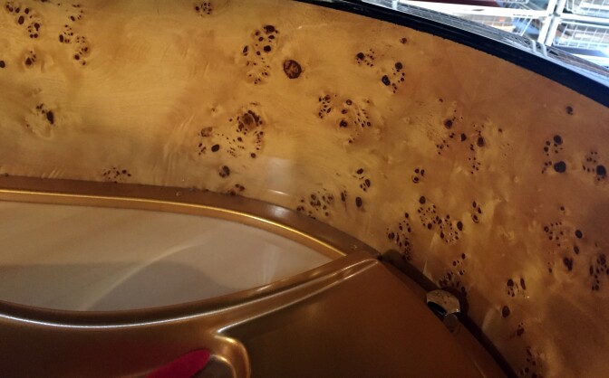The inside of Jeffrey Kahane's Fazioli piano, an Italian masterpiece
