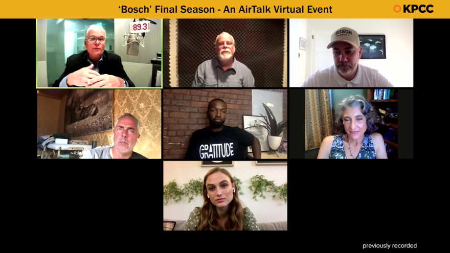 Screenshot from "'Bosch' Final Season - An AirTalk Virtual Event" that aired on June 21.