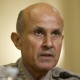 Leroy Baca, Sheriff of Los Angeles County, testifies before the Committee on Homeland Security holds the first in a series of hearings on radicalization in the American Muslim community, on Capitol Hill in Washington, DC, March 10, 2011. 