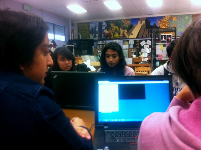 These Bell High School students meet after school twice a week to practice basic coding and cyber security. The high school canceled it Computer Science course this year.