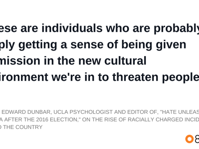 Professor Edward Dunbar, UCLA psychologist on the racially charged incidents happening throughout the country.